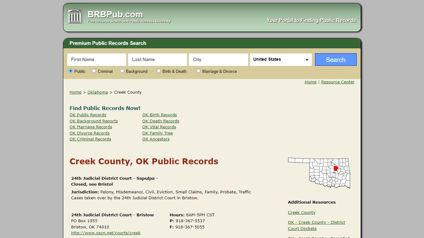 Creek County Public Records | Search Oklahoma Government ...